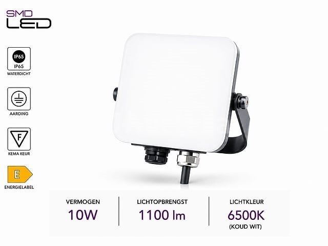 10 x led frameless floodlight 10w – 6400k koud wit – ip66 – pegasus-10 - afbeelding 2 van  5