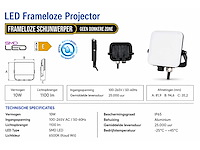 10 x led frameless floodlight 10w – 6400k koud wit – ip66 – pegasus-10 - afbeelding 4 van  5