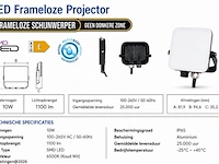 10 x led frameless floodlight 10w – 6400k koud wit – ip66 – pegasus-10 - afbeelding 5 van  6
