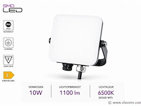 10 x led frameless floodlight 10w – 6400k koud wit – ip66 – pegasus-10 - afbeelding 2 van  5
