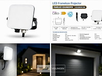 10 x led frameless floodlight 10w – 6400k koud wit – ip66 – pegasus-10 - afbeelding 6 van  6