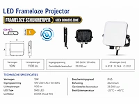 10 x led frameless floodlight 10w – 6400k koud wit – ip66 – pegasus-10 - afbeelding 4 van  5