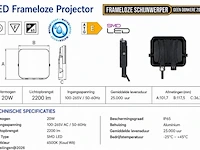 10 x led frameless floodlight 20w – 6400k koud wit – ip66 – pegasus-20 - afbeelding 5 van  6