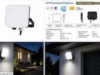 10 x led frameless floodlight 20w – 6400k koud wit – ip66 – pegasus-20 - afbeelding 6 van  6