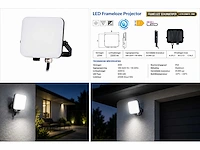 10 x led frameless floodlight 20w – 6400k koud wit – ip66 – pegasus-20 - afbeelding 5 van  5