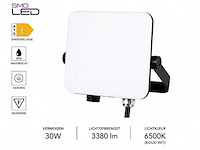 10 x led frameless floodlight 30w – 6400k koud wit – ip66 – pegasus-30 - afbeelding 1 van  5
