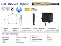 10 x led frameless floodlight 30w – 6400k koud wit – ip66 – pegasus-30 - afbeelding 4 van  5