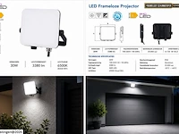 10 x led frameless floodlight 30w – 6400k koud wit – ip66 – pegasus-30 - afbeelding 6 van  6