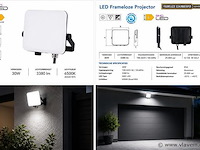 10 x led frameless floodlight 30w – 6400k koud wit – ip66 – pegasus-30 - afbeelding 5 van  5