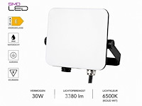 10 x led frameless floodlight 30w – 6400k koud wit – ip66 – pegasus-30 - afbeelding 3 van  6