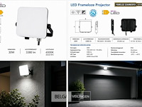 10 x led frameless floodlight 30w – 6400k koud wit – ip66 – pegasus-30 - afbeelding 6 van  6