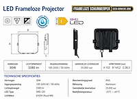10 x led frameless floodlight 30w – 6400k koud wit – ip66 – pegasus-30 - afbeelding 4 van  5