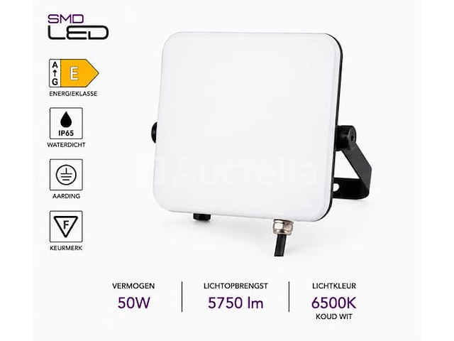 10 x led frameless floodlight 50w – 6400k koud wit – ip66 – pegasus-50 - afbeelding 1 van  5