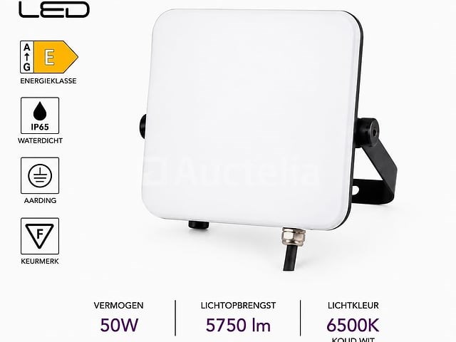 10 x led frameless floodlight 50w – 6400k koud wit – ip66 – pegasus-50 - afbeelding 2 van  5