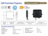 10 x led frameless floodlight 50w – 6400k koud wit – ip66 – pegasus-50 - afbeelding 1 van  2