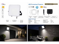 10 x led frameless floodlight 50w – 6400k koud wit – ip66 – pegasus-50 - afbeelding 2 van  2