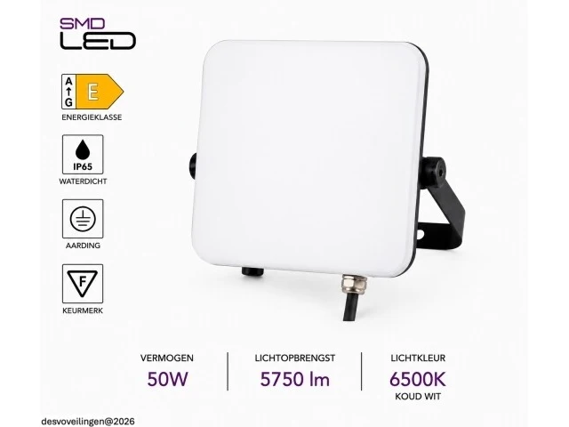 10 x led frameless floodlight 50w – 6400k koud wit – ip66 – pegasus-50 - afbeelding 3 van  6