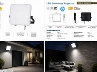 10 x led frameless floodlight 50w – 6400k koud wit – ip66 – pegasus-50 - afbeelding 6 van  6