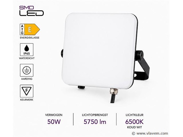 10 x led frameless floodlight 50w – 6400k koud wit – ip66 – pegasus-50 - afbeelding 2 van  5