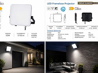 10 x led frameless floodlight 50w – 6400k koud wit – ip66 – pegasus-50 - afbeelding 5 van  5