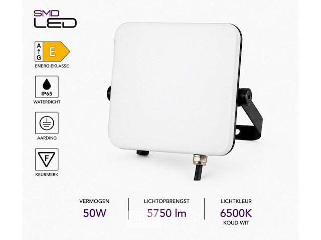 10 x led frameless floodlight 50w – 6400k koud wit – ip66 – pegasus-50 - afbeelding 3 van  6