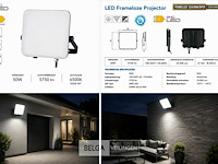 10 x led frameless floodlight 50w – 6400k koud wit – ip66 – pegasus-50 - afbeelding 6 van  6