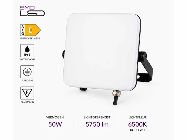 10 x led frameless floodlight 50w – 6400k koud wit – ip66 – pegasus-50 - afbeelding 2 van  5