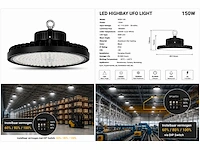 10 x led highbay ufo pro 150w – instelbaar 60% / 80% / 100% – 6500k – web-150 - afbeelding 6 van  6