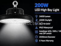 10 x led highbay ufo pro 200w – instelbaar 60% / 80% / 100% – 6500k – web-200 - afbeelding 5 van  6