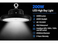 10 x led highbay ufo pro 200w – instelbaar 60% / 80% / 100% – 6500k – web-200 - afbeelding 1 van  6
