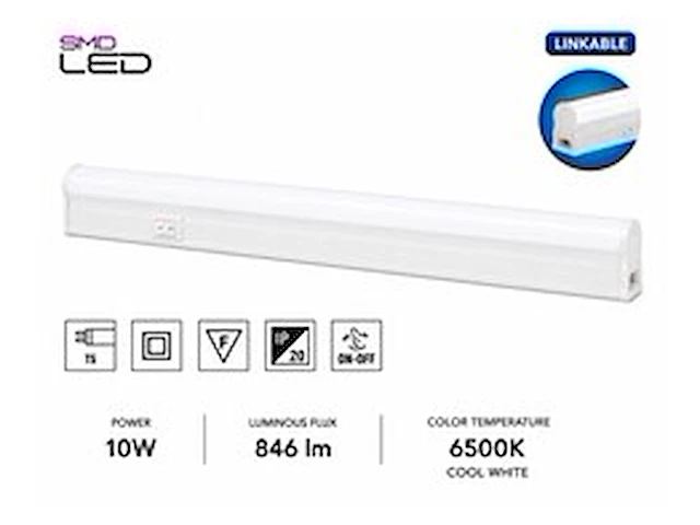 10 x led onderbouw lamp 10w – 6400k koud wit - wit – 90cm – ip20 – sigma-10 - afbeelding 1 van  6