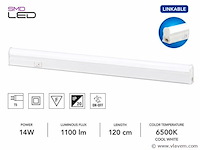 10 x led onderbouw lamp 14w – 6400k koud wit - wit – 120cm – ip20 – sigma-14 - afbeelding 1 van  5