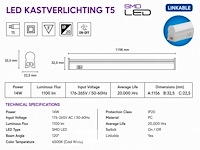 10 x led onderbouw lamp 14w – 6400k koud wit - wit – 120cm – ip20 – sigma-14 - afbeelding 5 van  6