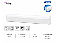 10 x led onderbouw lamp 4w – 6400k koud wit - wit – 30cm – ip20 – sigma-4 - afbeelding 1 van  5