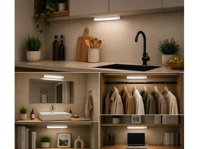10 x led onderbouw lamp 4w – 6400k koud wit - wit – 30cm – ip20 – sigma-4 - afbeelding 3 van  5