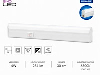 10 x led onderbouw lamp 4w – 6400k koud wit - wit – 30cm – ip20 – sigma-4 - afbeelding 2 van  6