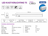 10 x led onderbouw lamp 7w – 6400k koud wit - wit – 60cm – ip20 – sigma-7 - afbeelding 4 van  5