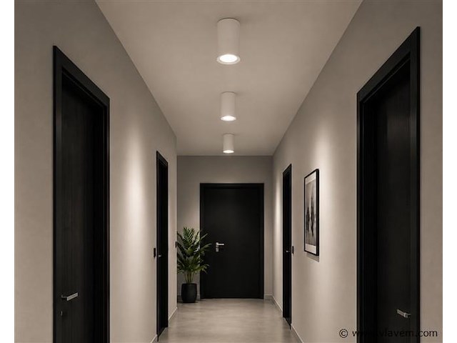 10 x led opbouw spot 5w – 4200k neutraal wit - wit – ip20 – sandra-5/xl - afbeelding 3 van  5