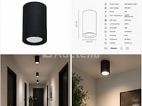 10 x led opbouw spot 5w – 4200k neutraal wit - zwart – ip20 – sandra-5/xl - afbeelding 5 van  5