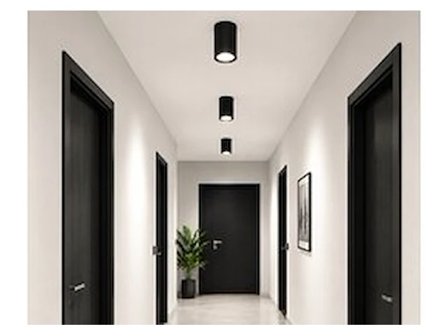 10 x led opbouw spot 5w – 4200k neutraal wit - zwart – ip20 – sandra-5/xl - afbeelding 1 van  6