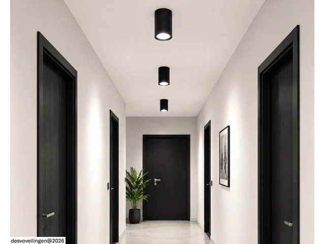 10 x led opbouw spot 5w – 4200k neutraal wit - zwart – ip20 – sandra-5/xl - afbeelding 2 van  6