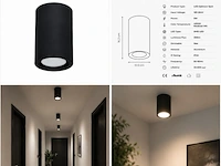 10 x led opbouw spot 5w – 4200k neutraal wit - zwart – ip20 – sandra-5/xl - afbeelding 5 van  6
