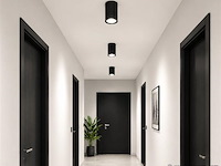 10 x led opbouw spot 5w – 4200k neutraal wit - zwart – ip20 – sandra-5/xl - afbeelding 1 van  5