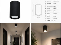 10 x led opbouw spot 5w – 4200k neutraal wit - zwart – ip20 – sandra-5/xl - afbeelding 4 van  5