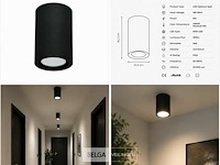 10 x led opbouw spot 5w – 4200k neutraal wit - zwart – ip20 – sandra-5/xl - afbeelding 5 van  6