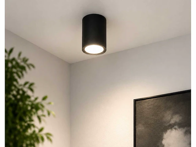 10 x led opbouw spot 5w – 4200k neutraal wit - zwart – ip20 – sandra-5/xl - afbeelding 5 van  5