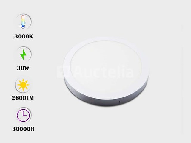 10 x led paneel – rond opbouw – 30w – 3000k warm wit – ip20 - afbeelding 5 van  5