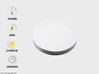 10 x led paneel – rond opbouw – 30w – 3000k warm wit – ip20 - afbeelding 3 van  6