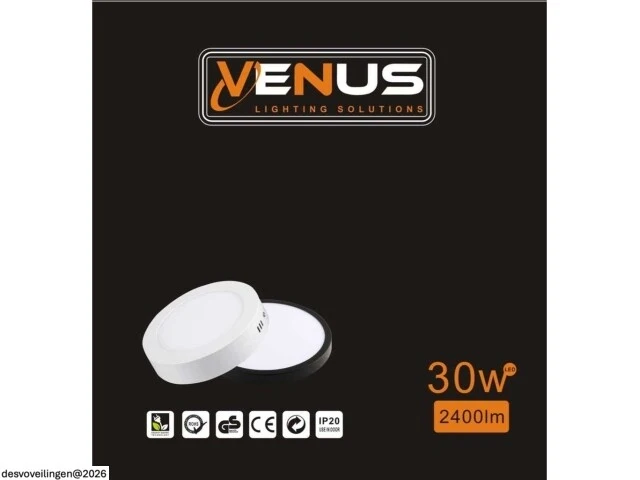 10 x led paneel – rond opbouw – 30w – 6500k koud wit – ip20 - afbeelding 5 van  5
