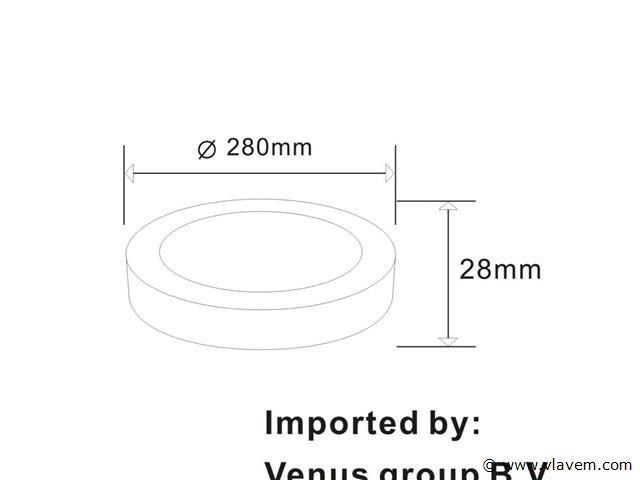 10 x led paneel – rond opbouw – 30w – 6500k koud wit – ip20 - afbeelding 3 van  4